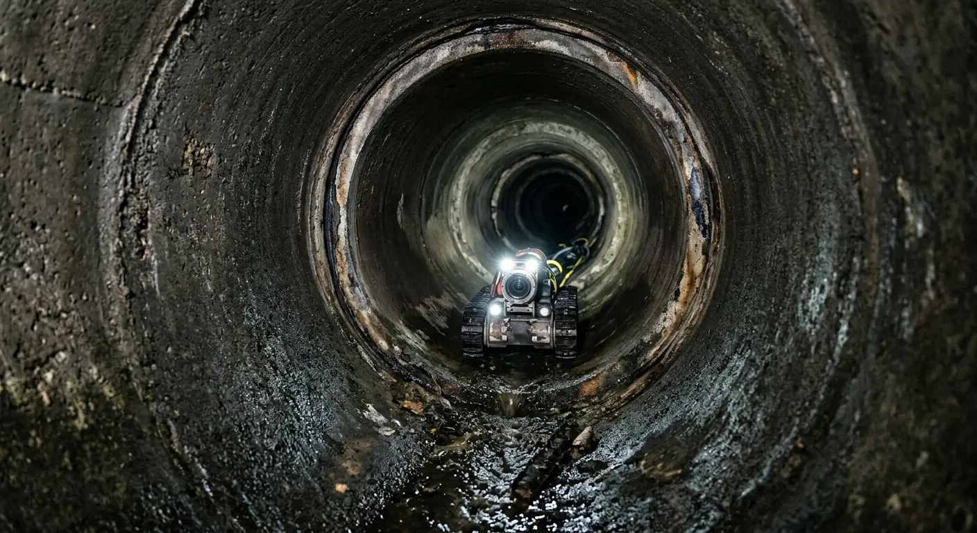 Robotic sewer camera inspecting pipe interior for Sewer Line Repair in Antigo